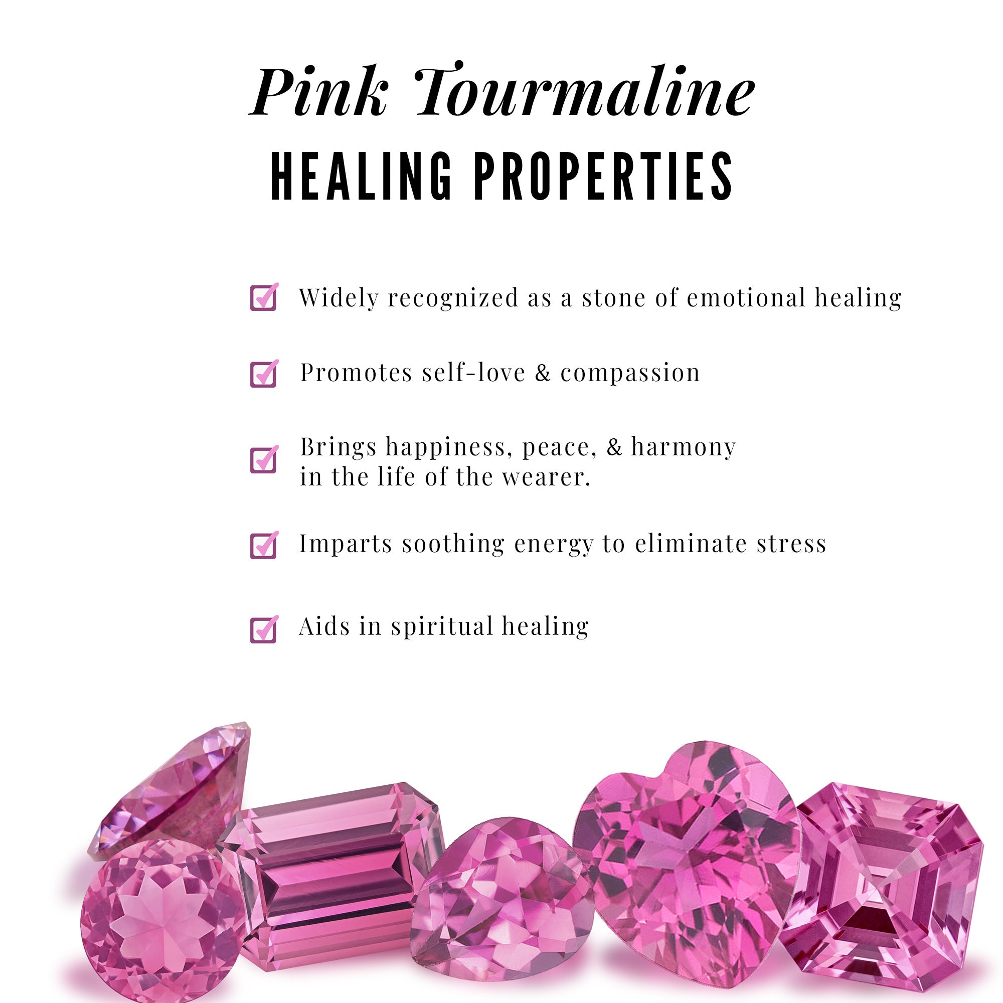 Pink Tourmaline and Moissanite East West Half Eternity Ring Pink Tourmaline - ( AAA ) - Quality - Rosec Jewels