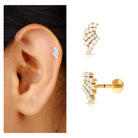 Rosec Jewels-Unique Moissanite Gold Wing Earring for Upper Lobe Piercing