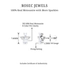 Rosec Jewels-Pear and Round Moissanite Angel Cartilage Earring