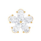 Rosec Jewels-Pear Moissanite Floral Earring for Cartilage Piercing