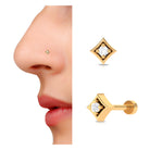 Rosec Jewels-Certified Moissanite Solitaire Geometric Nose Pin