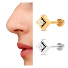 Rosec Jewels-Certified Moissanite Solitaire Geometric Nose Pin