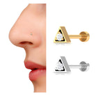 Rosec Jewels-Real Diamond Minimal Gold Triangle Nose Stud