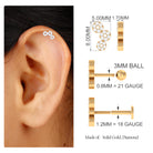 Rosec Jewels-Moissanite Circle Curved Cartilage Earring in Gold