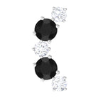 Rosec Jewels-1/4 CT Alternate Black Onyx and Moissanite Crawler Earring in Gold