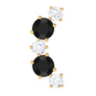 Rosec Jewels-1/4 CT Alternate Black Onyx and Moissanite Crawler Earring in Gold