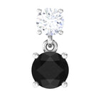 Rosec Jewels-Round Black Onyx and Moissanite Two Stone Drop Helix Earring