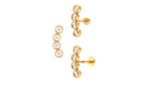 Rosec Jewels-Simple Moissanite Gold Curved Helix Earring