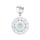 Rosec Jewels-Ethiopian Opal Halo Drop Cartilage Earring with Moissanite