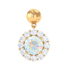 Rosec Jewels-Ethiopian Opal Halo Drop Cartilage Earring with Moissanite