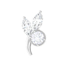 Rosec Jewels-Marquise and Round Moissanite Gold Leaf Earring