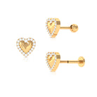 Rosec Jewels-Unique Moissanite Gold Heart Cartilage Earring