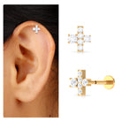 Rosec Jewels-Quirky Moissanite Dainty Cartilage Earring in Gold