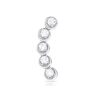 Rosec Jewels-Round Moissanite Gold Crawler Earring for Helix Piercing