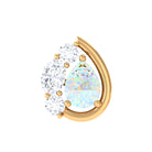 Rosec Jewels-Pear Shape Ethiopian Opal and Moissanite Cartilage Earring