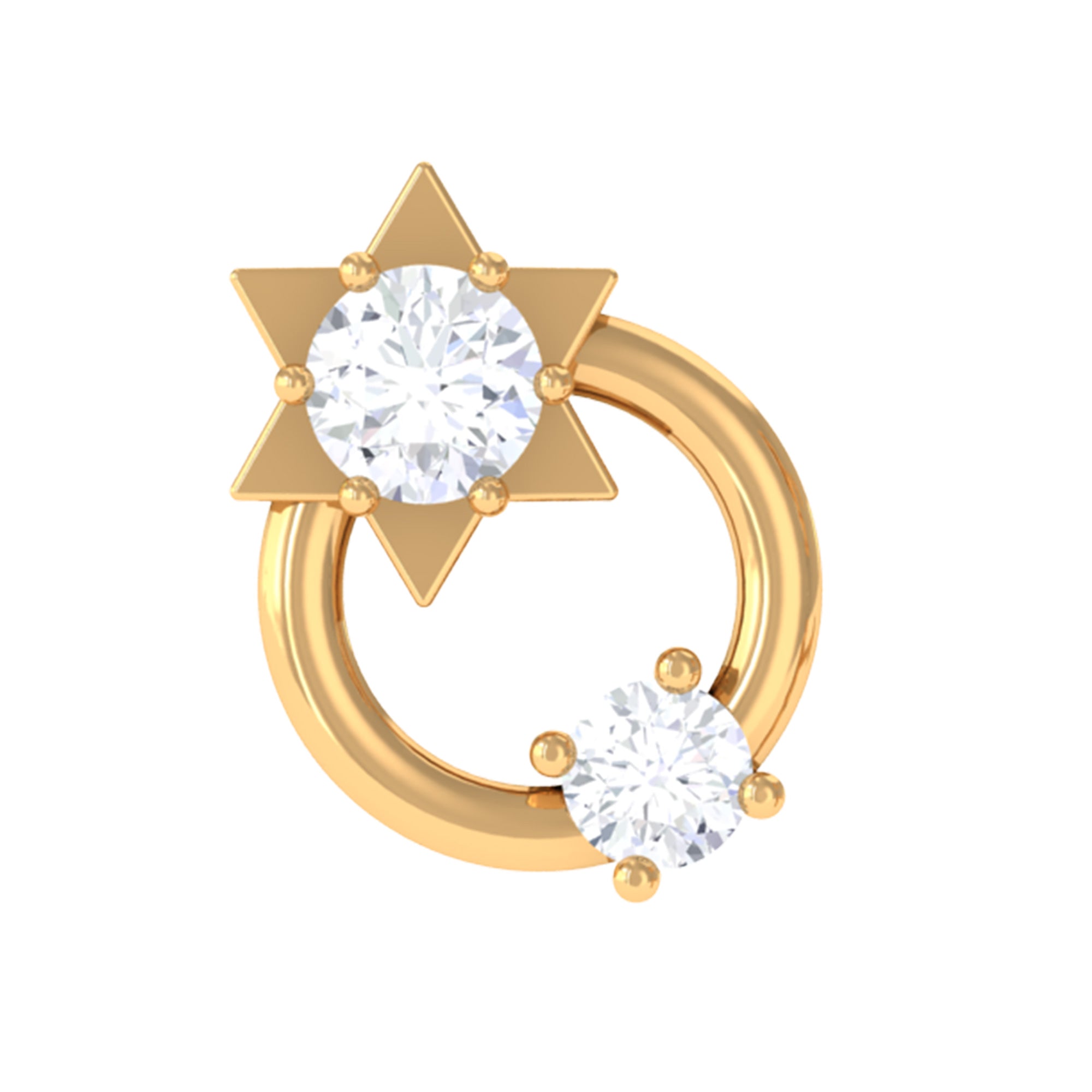 Rosec Jewels-Moissanite Star Celestial Earring for Helix Piercing