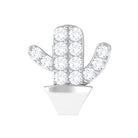 Rosec Jewels-Moissanite Gold Cactus Earring for Cartilage Piercing