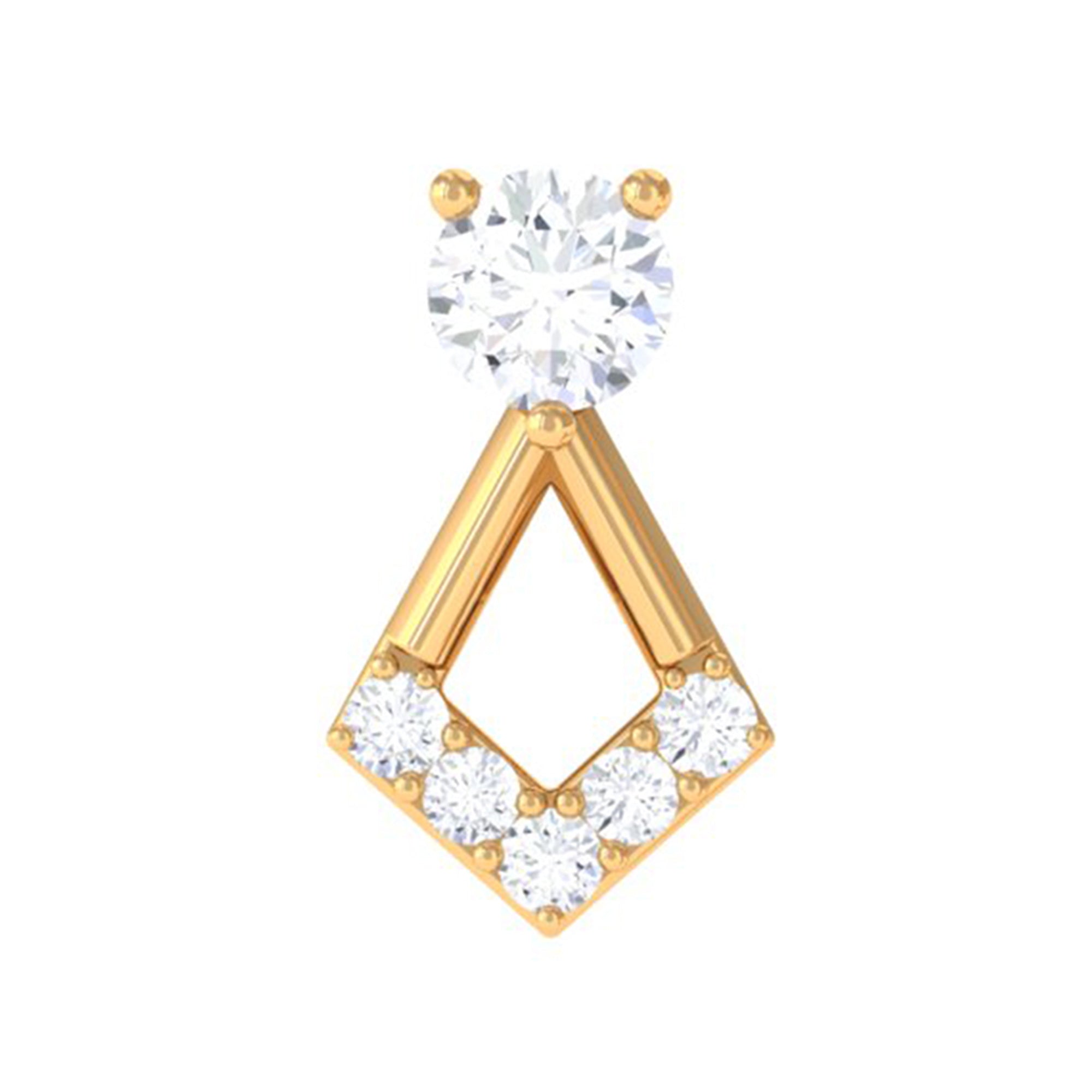 Rosec Jewels-Minimalist Moissanite Unique Geometric Earring in Gold