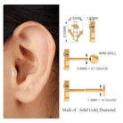 Rosec Jewels-Genuine Diamond Gold Quirky Cartilage Earring