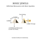 Rosec Jewels-Moissanite Triangle Earring for Cartilage Piercing