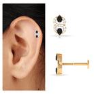 Rosec Jewels-Pear Black Onyx and Moissanite Infinity Helix Earring