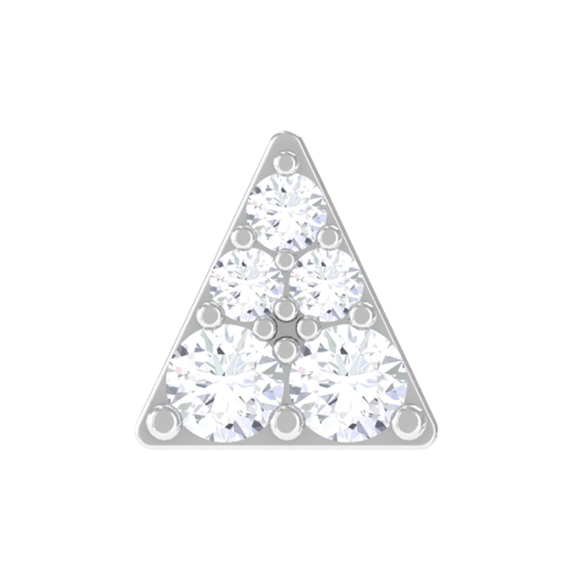 Rosec Jewels-Dainty Moissanite Gold Triangle Earring for Cartilage Piercing