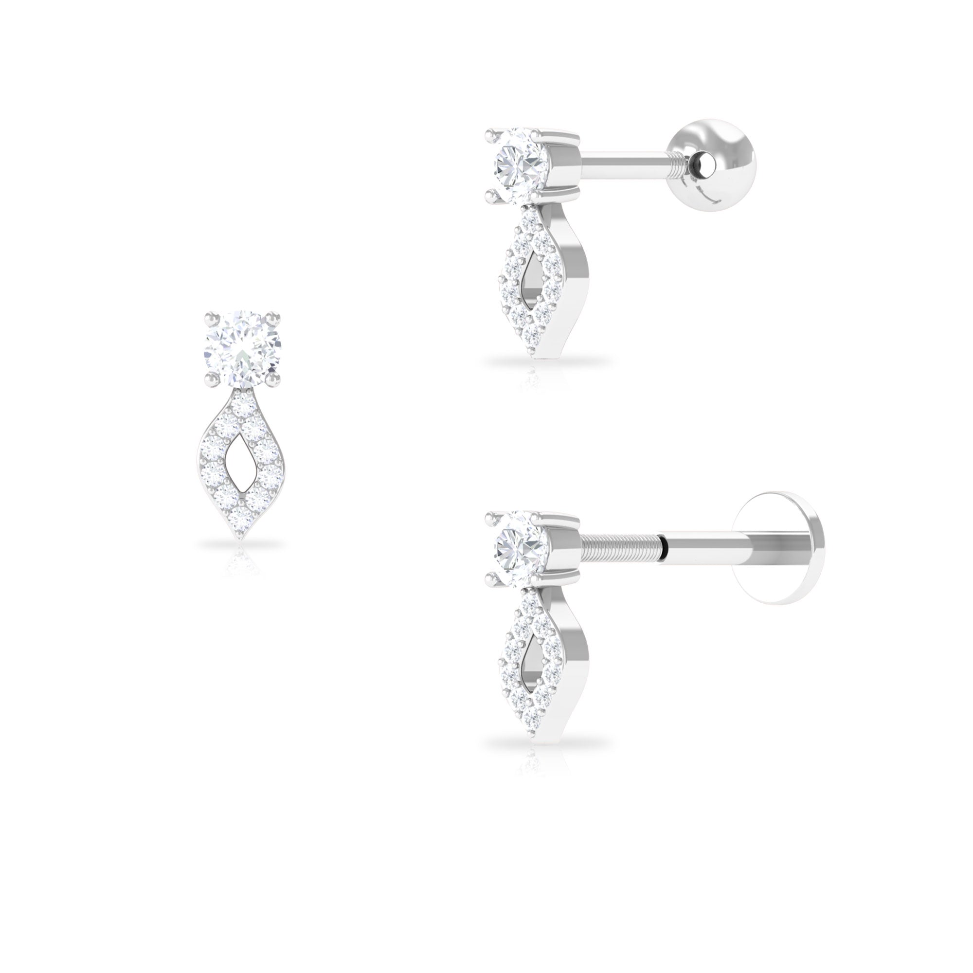 Rosec Jewels-Certified Diamond Unique Tragus Earring in Gold