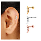 Rosec Jewels-Cluster Moissanite Curved Helix Earring in Gold