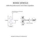 Rosec Jewels-Round Baguette Moissanite Tragus Earring in Gold