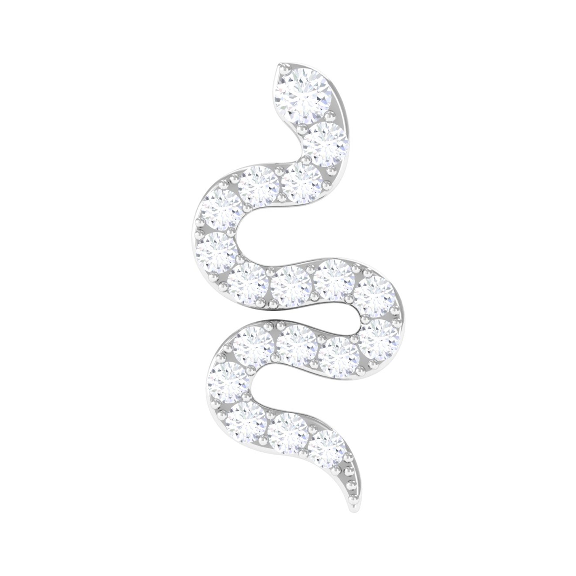 Rosec Jewels-Natural Diamond Snake Earring for Cartilage Piercing