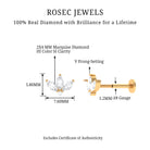 Rosec Jewels-Real Diamond Floral Lotus Earring for Cartilage Piercing