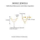 Rosec Jewels-Marquise Moissanite Double Chain Earring in Gold