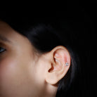 Rosec Jewels-Natural Diamond Floral Earring for Conch Piercing