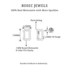 Rosec Jewels-Moissanite Octagon Geometric Earring for Helix Piercing