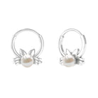 Rosec Jewels-Real Freshwater Pearl Cat Daith Hoop Earring in Gold