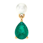 Rosec Jewels-Freshwater Pearl and Emerald Dangly Earring for Helix Piercing