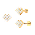 Rosec Jewels-Contemporary Moissanite Geometric Earring for Helix Piercing