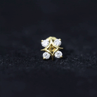 Rosec Jewels-Round Moissanite Star Celestial Earring in Gold