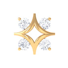 Rosec Jewels-Round Moissanite Star Celestial Earring in Gold