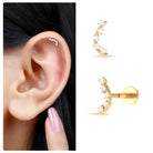 Rosec Jewels-Minimalist Round Diamond Curved Helix Earring