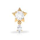 Rosec Jewels-Unique Moissanite Star Drop Earring for Cartilage Piercing