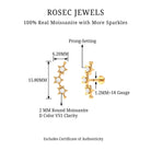 Rosec Jewels-Moissanite Triple Star Ear Climber Earring