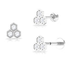 Rosec Jewels-Dainty Diamond Geometric Helix Earring in Gold