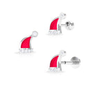 Rosec Jewels-Diamond and Red Enamel Christmas Santa Hat Helix Earring