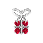 Rosec Jewels-Cute Lab Created Ruby Gift Box and Bow Cartilage Earring