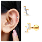 Rosec Jewels-Baguette Diamond Two Stone Helix Earring