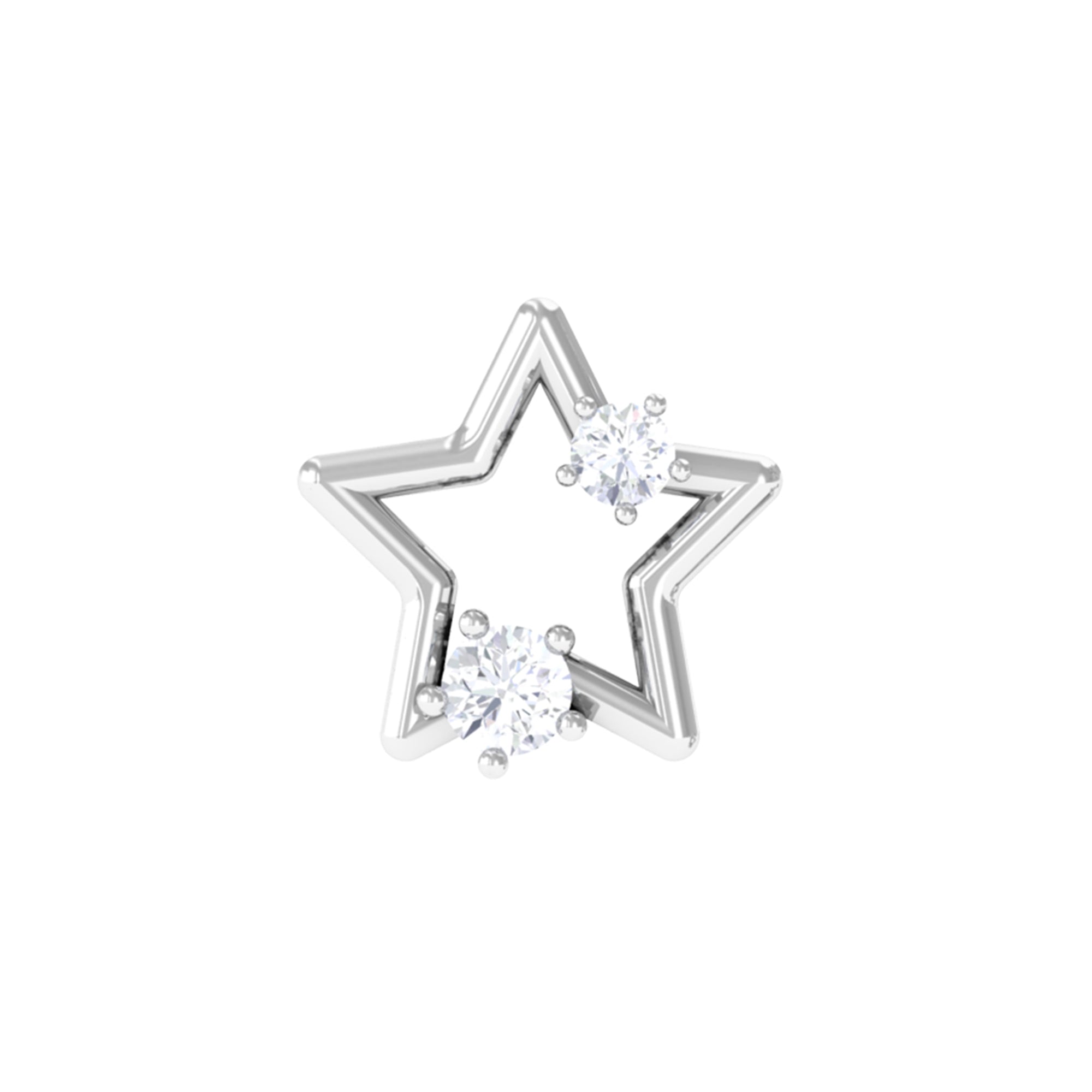 Rosec Jewels-Natural Diamond Star Earring for Upper Lobe Piercing