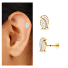 Rosec Jewels-Certified Moissanite Penguin Cartilage Earring