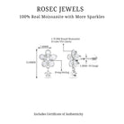 Rosec Jewels-Moissanite Flower Drop Earring for Helix Piercing