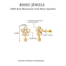 Rosec Jewels-Moissanite Flower Drop Earring for Helix Piercing